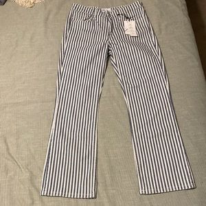 Zara - NWT high waist striped cropped skinny flare jeans